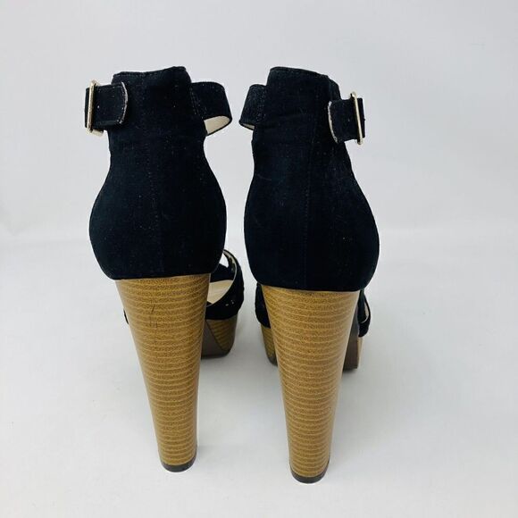 Dream‎ Paris Womans  Black Stiletto 5.5” Shoes, Open Toe, Ankle Strap Size 10 - Picture 8 of 15